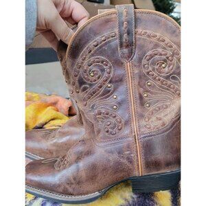 Womens Size 9.5 M (Nine & Half) Rocky Mountain Shelby Brown Leather Cowboy Boots